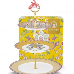 Pip Studio 3 etasjes kakefat Lilly&Lotus Yellow