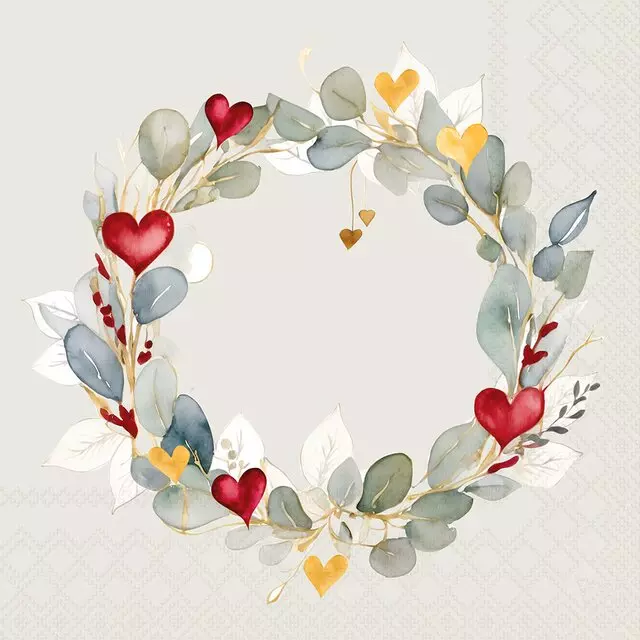 Ambiente Servietter lunch, Eucalyptus Wreath green