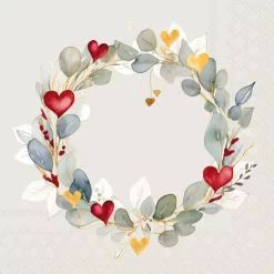 Ambiente Servietter kaffe, Eucalyptus wreath green