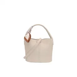 Rosenvinge Liten Bucketbag m/skjerf IBELIN lysbeige