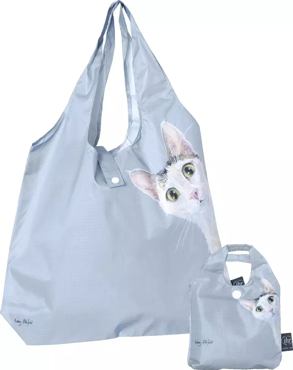 Shopper Cat Stella light blue100% 43x10x58cm