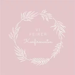 BC Servietter Lunch Vi feirer konfirmanten rosa