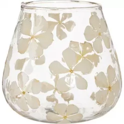 BC Telysholder glass tørka blomster 10cm