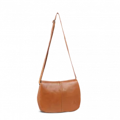 House of Sajaco Skinnveske Flapbag Chic Boho -Cognac