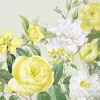 IHR Servietter Lunch 33x33 cm YELLOW ROSE GARDEN sage