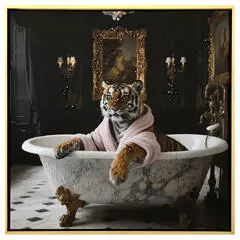BØRSCOMPAGNIET Tiger i badekar 40x40cm
