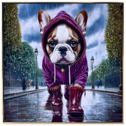 BØRSCOMPAGNIET Hund i regn 60x60cm