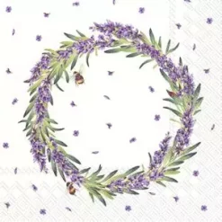 Ihr Serviett 33x33,LAVENDER WREATH