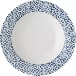 Laura Ashley tallerken dyp 22 cm Floris blå/hvit