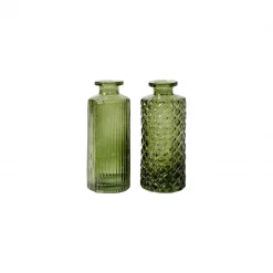Speedtsberg Vase m/mønster 2 ass 14x6 cm glass grønn,pr stk