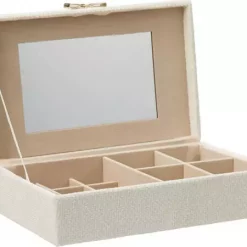 BC Smykkeskrin Offwhite fløyel 25x7,5x16cm
