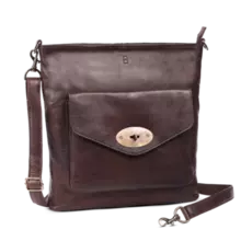 House of Sajaco Skinnveske Crossbody brun