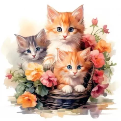 Ambiente Lunch Servietter Kittens in basket
