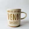 Krus h:9,5cm "Heldige meg som har en venn som deg"