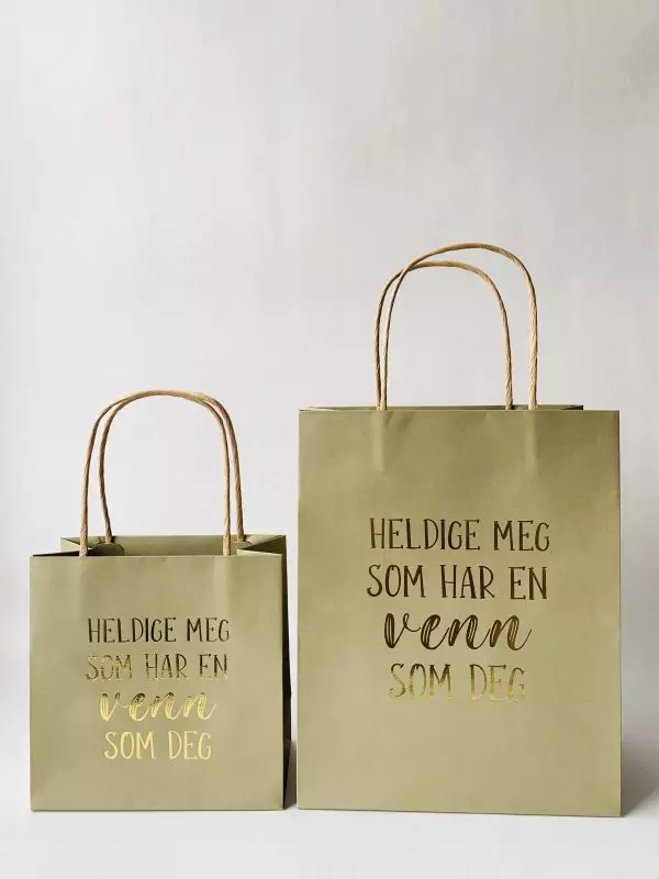 Gavepose M20x25cm"Heldige meg som har en venn som deg "