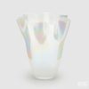 Edg Vase Drappo hvit metallik 25cm