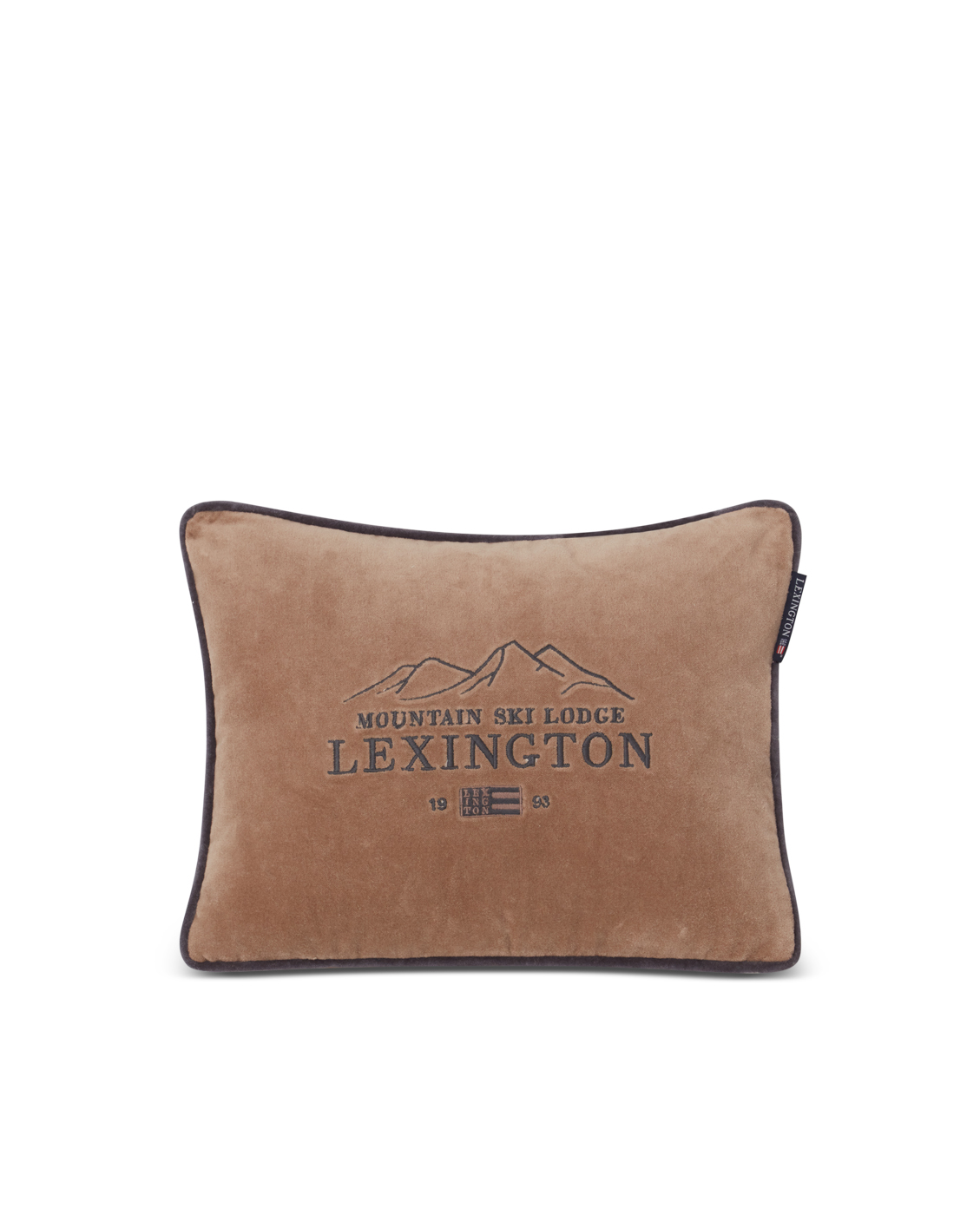 Lexington Pyntepute Ski lodge velour beige/mørk grå 40x30