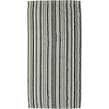 Cawø håndkle striper grå/sort/hvit 30x50