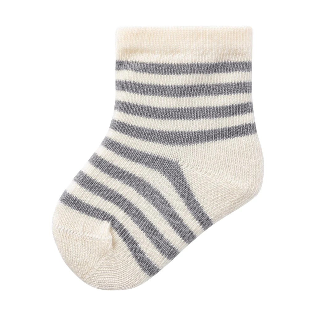 Elove stripe sock, silver