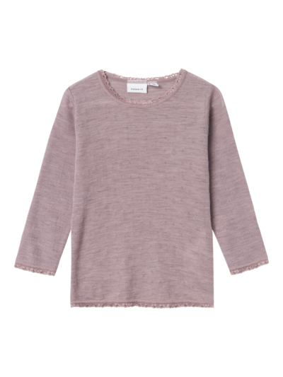 Wang wool LS top, Purple dove