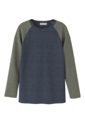 Wang wool LS top, Ombre blue