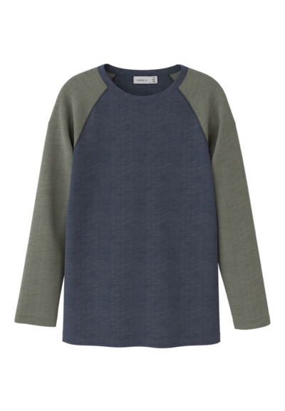 Wang wool LS top, Ombre blue