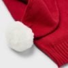 Snow xmas long knit hat, Jester Red