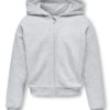 Fave ls zip hood, Light Grey Melange