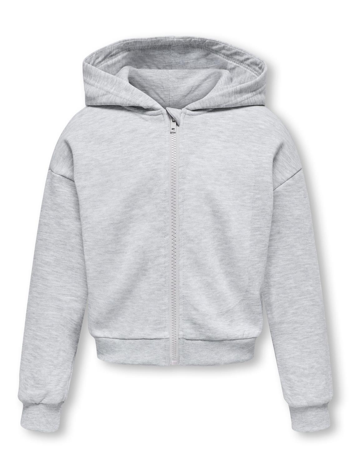 Fave ls zip hood, Light Grey Melange