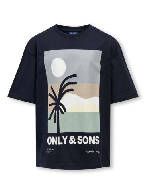 Artsy life printed tee, Night Sky/Palm