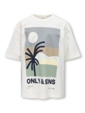 Artsy life printed tee, Tofu/palm