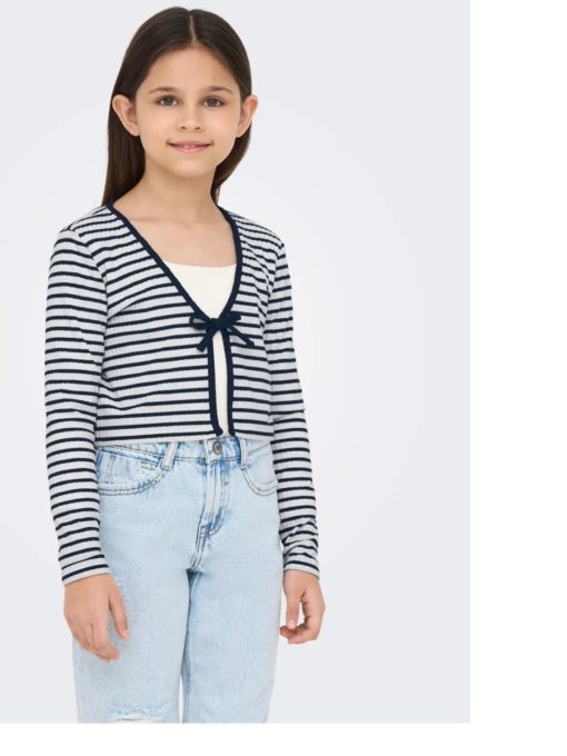 Nella striped ls cardigan, Cloud Dancer