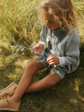 Halma knit card lil, Seagrass