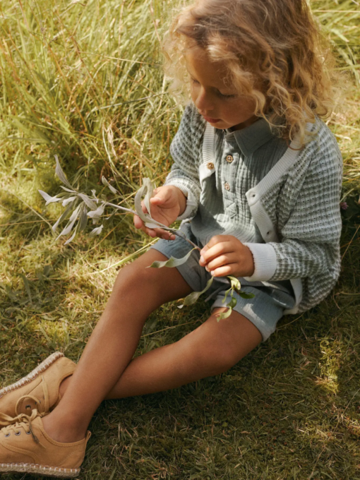 Halma knit card lil, Seagrass