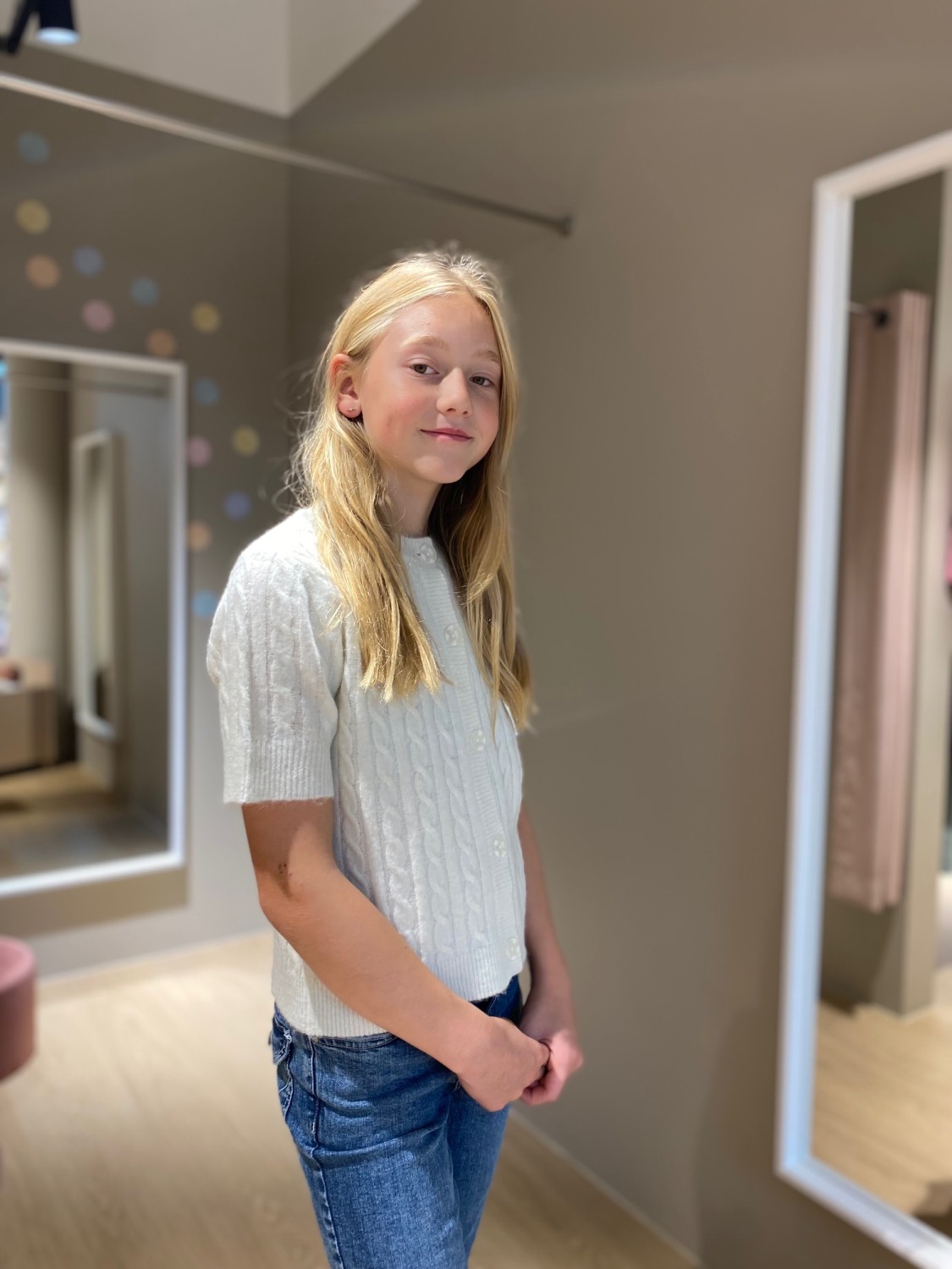 Kave ss knit card, Antique White