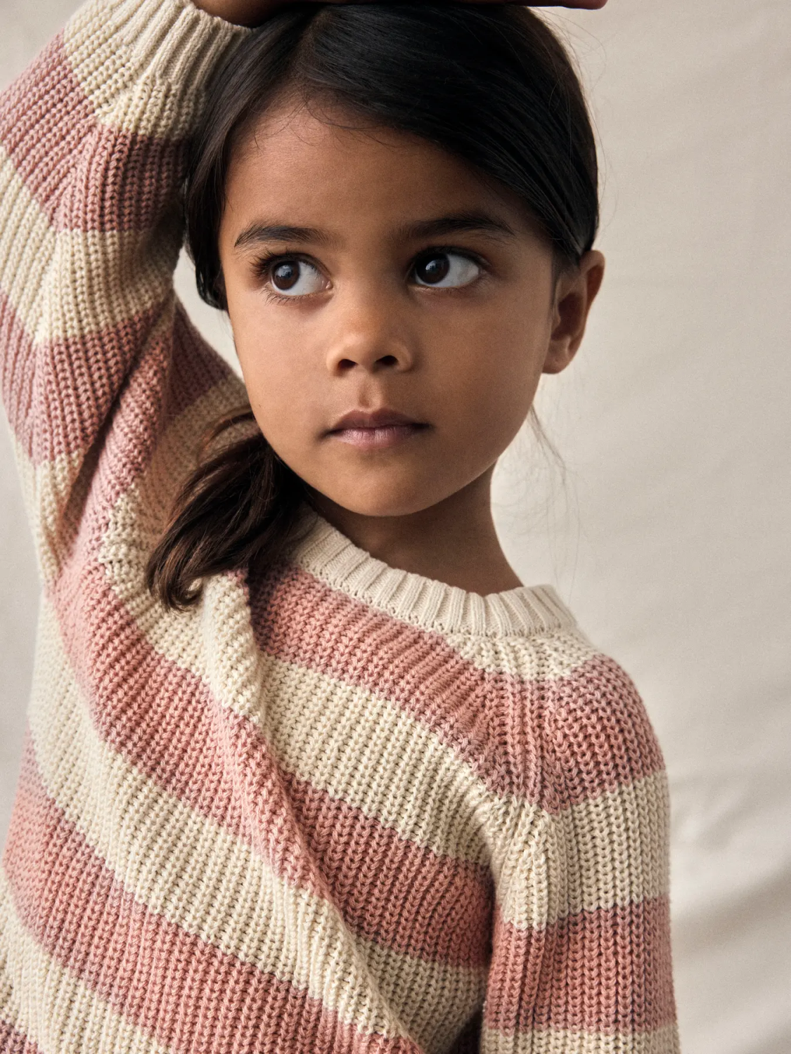 Emlen knit stripe lil, Turteldove Stripes