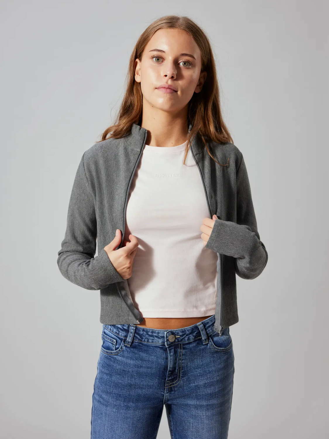 Lonja ls cardigan, Dark Grey Melange