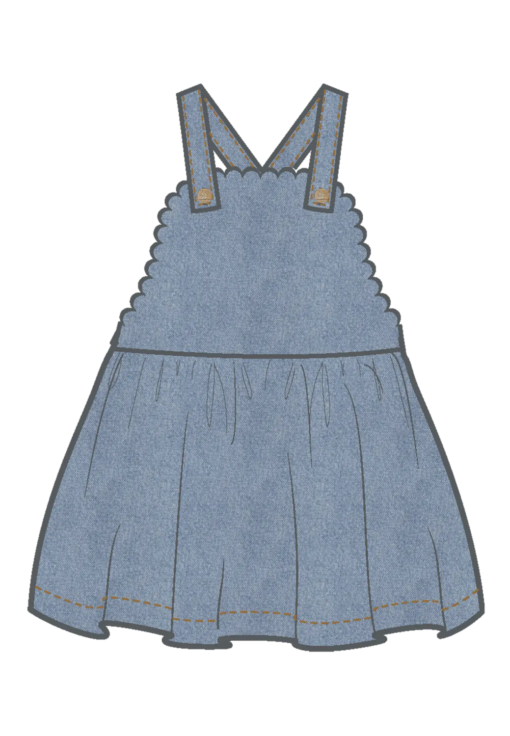 Salli dnm skirtall, Medium Blue Denim