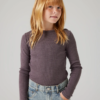 Wax wool rib top, Sparrow