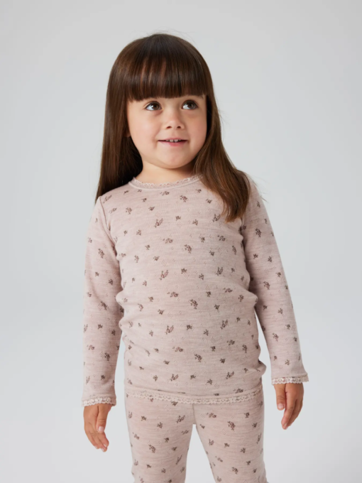 Wang wool top, Shadow Gray/Small Flowers