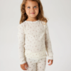 Wang wool top, Snow White/Small Flowers