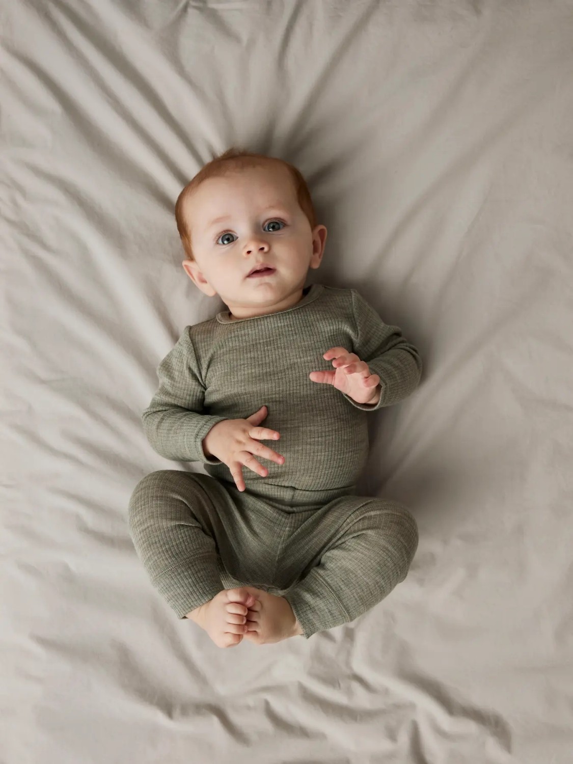 Wax wool rib legging, Dried sage