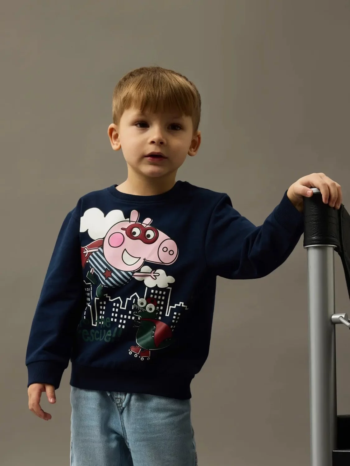 Olin Peppa Pig sweat, Navy blazer