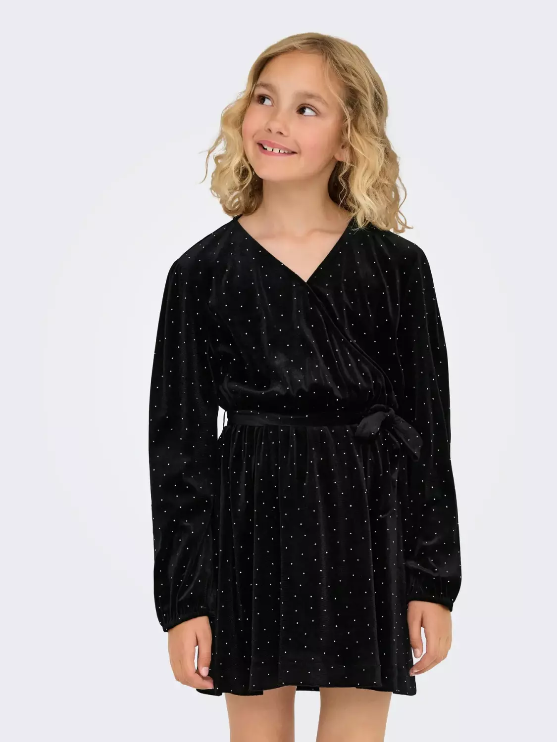 Vella velvet dress, Black/studs