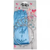Prinsesseset, Tiara,Hansker,Septer. Blå