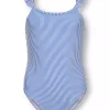 Sunny structure swimsuit, Ultramarine stripes