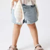 NMFrose mom shorts, Light blue denim