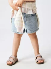 NMFrose mom shorts, Light blue denim