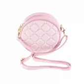 Veske rund m/perle, rosa