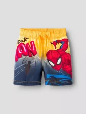 NMMalte spider swimshorts, Orange Pop